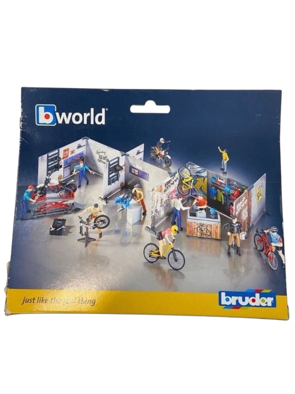 Bruder Bworld Bike Workshop Playset W/ Accessories & Cyclist Figurine 1:16 Scale